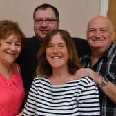 Carol and Dave Hammond celebrate their golden wedding anniversary. With their daughter Lindsey Grimmer who was donated a kidney in 2016 by her mother and son Kevin Hammond