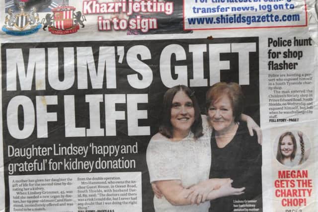 Carol  Hammond donated a kidney in 2016 to daughter Lindsey Grimmer