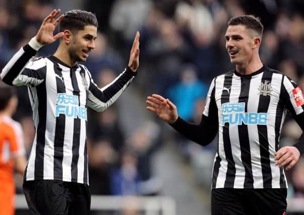 Ciaran Clark (right), with Ayoze Perez