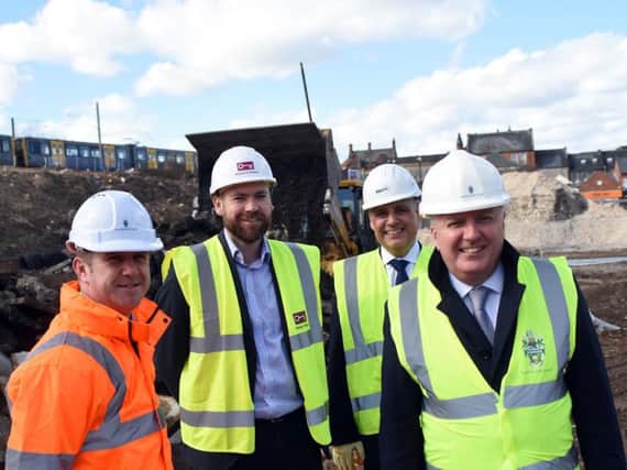 From left to right, Stuart Clarke from Nexus, Paul Anderson from Bowmer and Kirkland, David Wells from Muse Developments and Coun Iain Malcolm, the leader of South Tyneside Council.