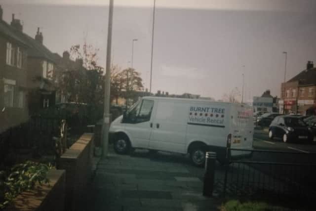 A van blocking the pavement at the Nook