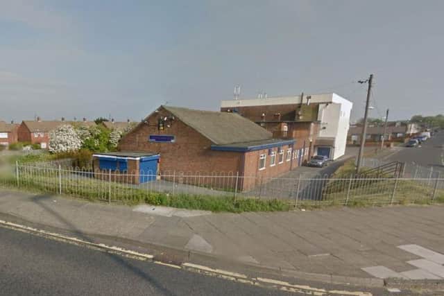 The car crashed at the rear of Whiteleas Social Club. Image copyright Google Maps.