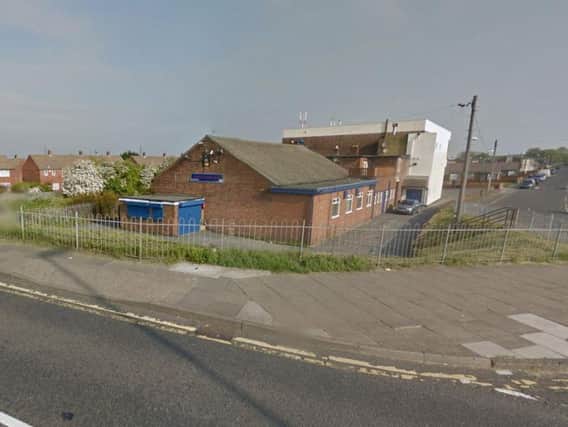 The car crashed at the rear of Whiteleas Social Club. Image copyright Google Maps.
