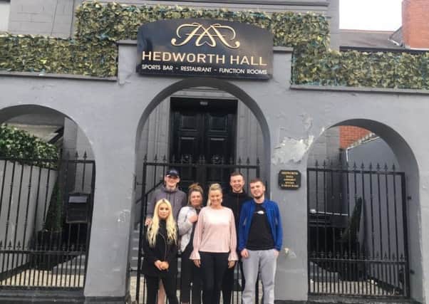 Lewis Knapp memorial night at the Hedworth Hall.
From left girlfriend Caitlyn Hardy, friend Connor Graham, mother Michelle Norton, cousin Lisa Brash and friends Pierce Williams and Kurtis Anderson