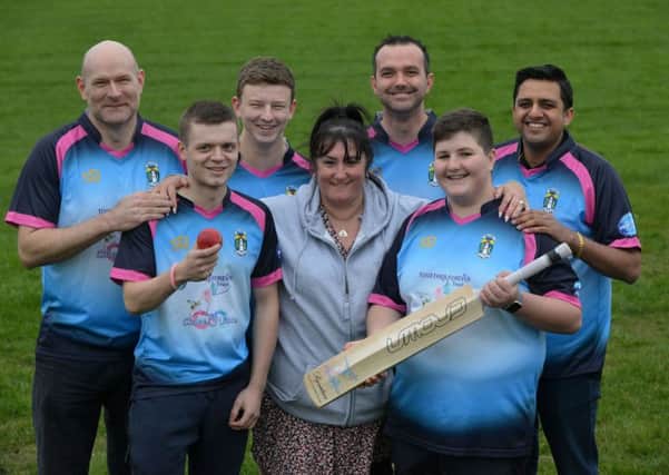 Marsden Cricket Club are holding a fundraiser for the Chloe and Liam Trust with Durham County Cricket Club
From left coach Paul Snaith, Scott Rutherford, Callum Amess, Caroline Curry, Chris Mann, Zack Curry and chairman Gary Goyal.