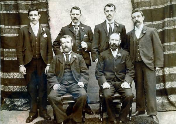 A meeting of South Shields sawyers and wood builders. George Riddle and his father, also called George, are pictured on the left of the photo.
