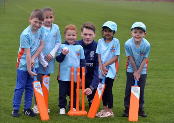Marsden Cricket Club  All Stars Programme  by Sam Crews.  Children from left Jack Anderson, 7, Kate Burden, 8, Harry Mann, 4, Diya Goyal, 5 and Luke Gray, 7.