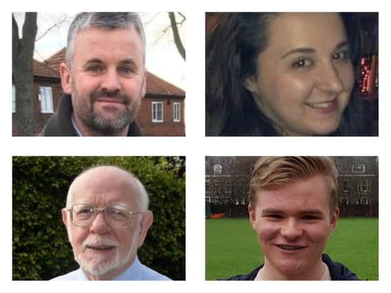 Westoe ward candidates, clockwise, from top left, Michael Hailey (Lib Dems), Nicola Usher (Green), Jack White (Conservative) and Allan West (Labour).