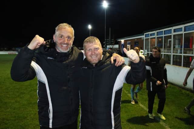 South Shields FC joint managers Lee Picton and Graham Fenton. Picture by Peter Talbot.