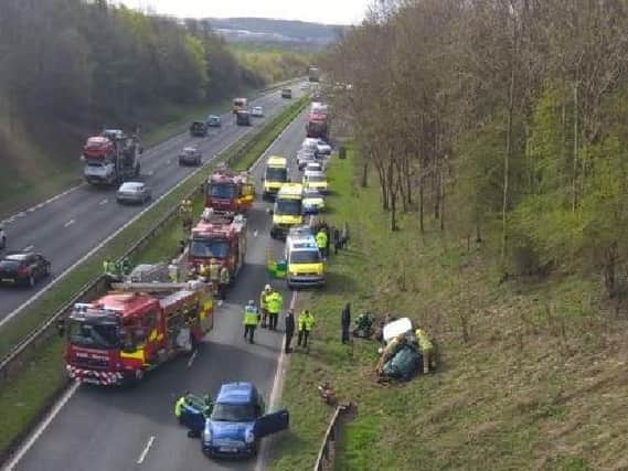 A photo of the collision scene taken by Northumbria Police.