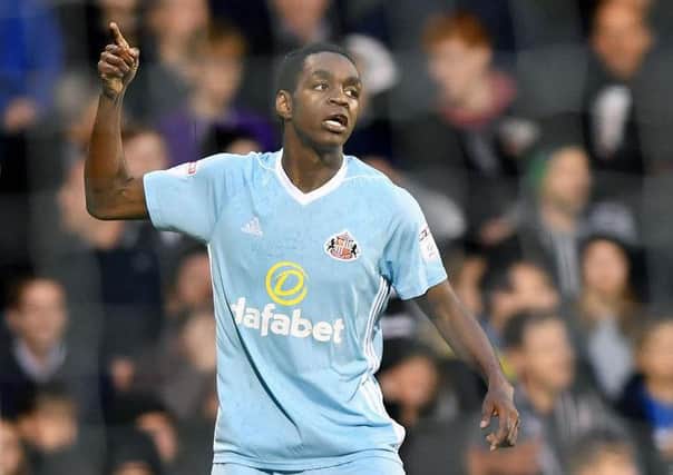 Joel Asoro celebrates his goal. Picture by Frank Reid.