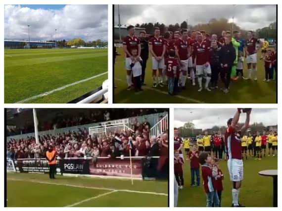 South Shields FC celebrate promotion.