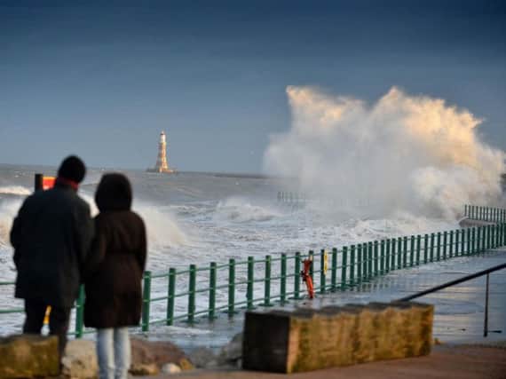 People have been warned to watch out for waves driven by high winds lashing seafront areas.