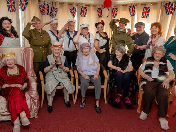 Residents and staff at Cheviot Court dressed up for the party.