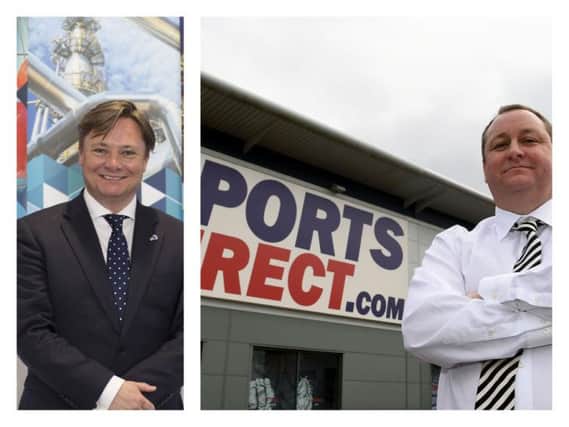 Former Hartlepool MP Iain Wright, left, and Newcastle United owner Mike Ashley.