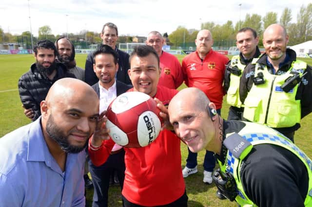 From left to right, Abdul Ahad, Shaun Clark and PC Chris Howey will be among those taking part in the game.