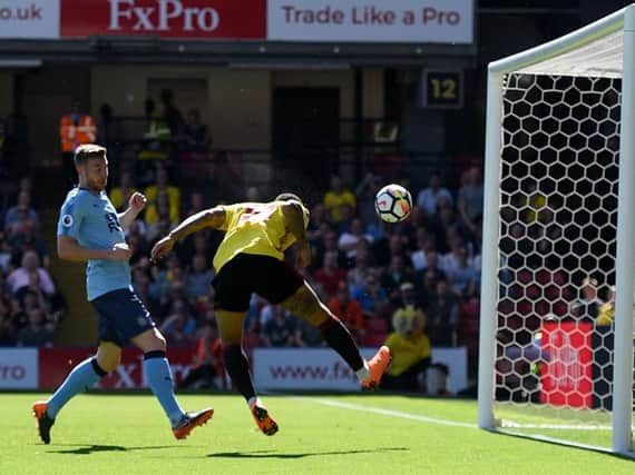 Andre Gray scores Watford's second goal