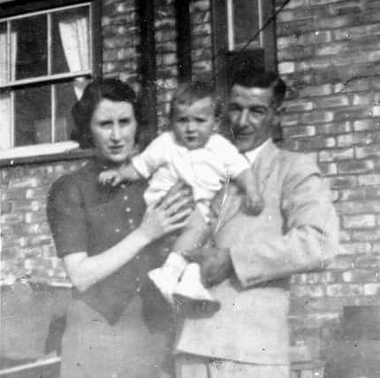 Lucy and Jack Grewcock, from South Shields,with their son Terence, shortly before he and his fellow crewmen were lost at sea. Inset below, the Jeanie Stewart.