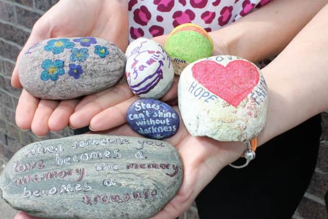 Stones created as part of Dying Matters Week