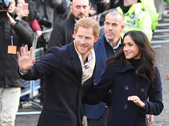 Prince Harry and Meghan on a visit to Nottingham at the end of 2017.