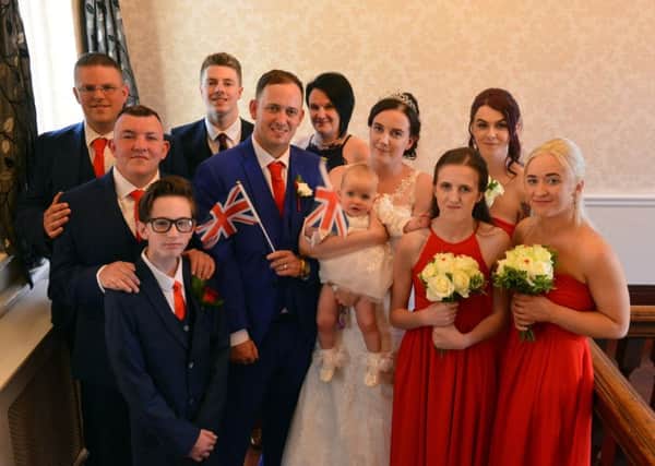 Vicky Totton and Ryan Clark surrounded some fo their wedding party