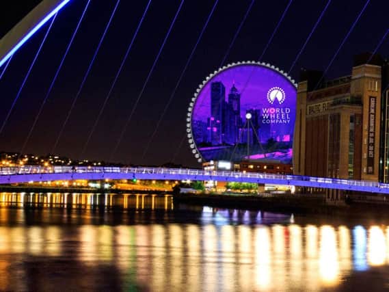 An artist's impression of the new observation wheel, nicknamed the Whey Aye, planned for Newcastle. Pic: World Wheel Company.