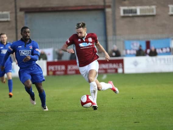 Jamie Holmes in action for South Shields.