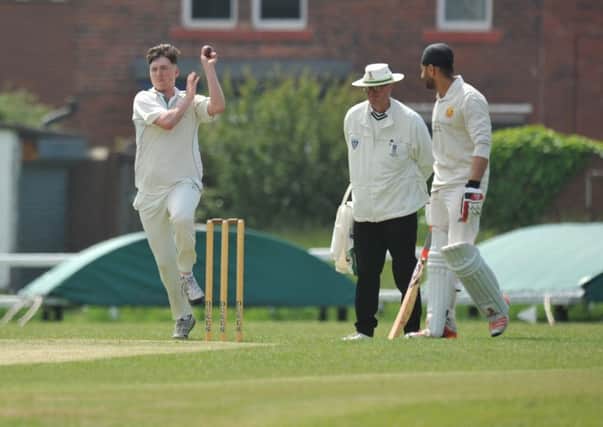 South Shields bowler Shea Clements all set to deliver against Sunderland CC, played at Woods Terrace. All pictures by Tim Richardson.