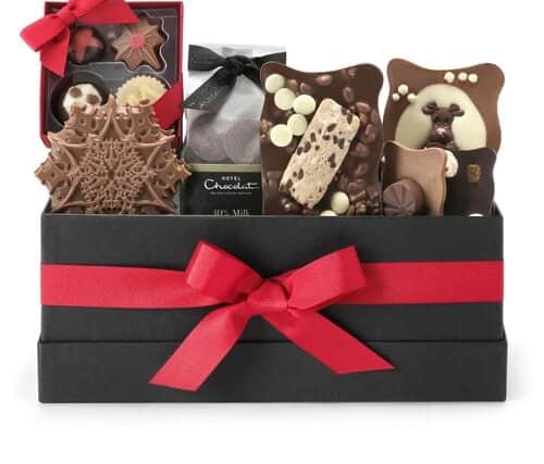 Food gift baskets:  Hotel Chocolat Merry Christmas